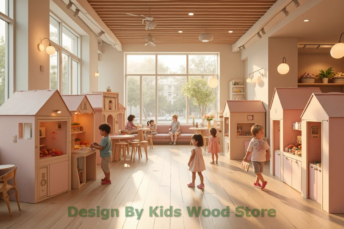 Customizable Educational Indoor and Outdoor Wooden Play Towns for Kids – Imagination-Boosting Designs for Daycares, Play Cafes and Playhouses