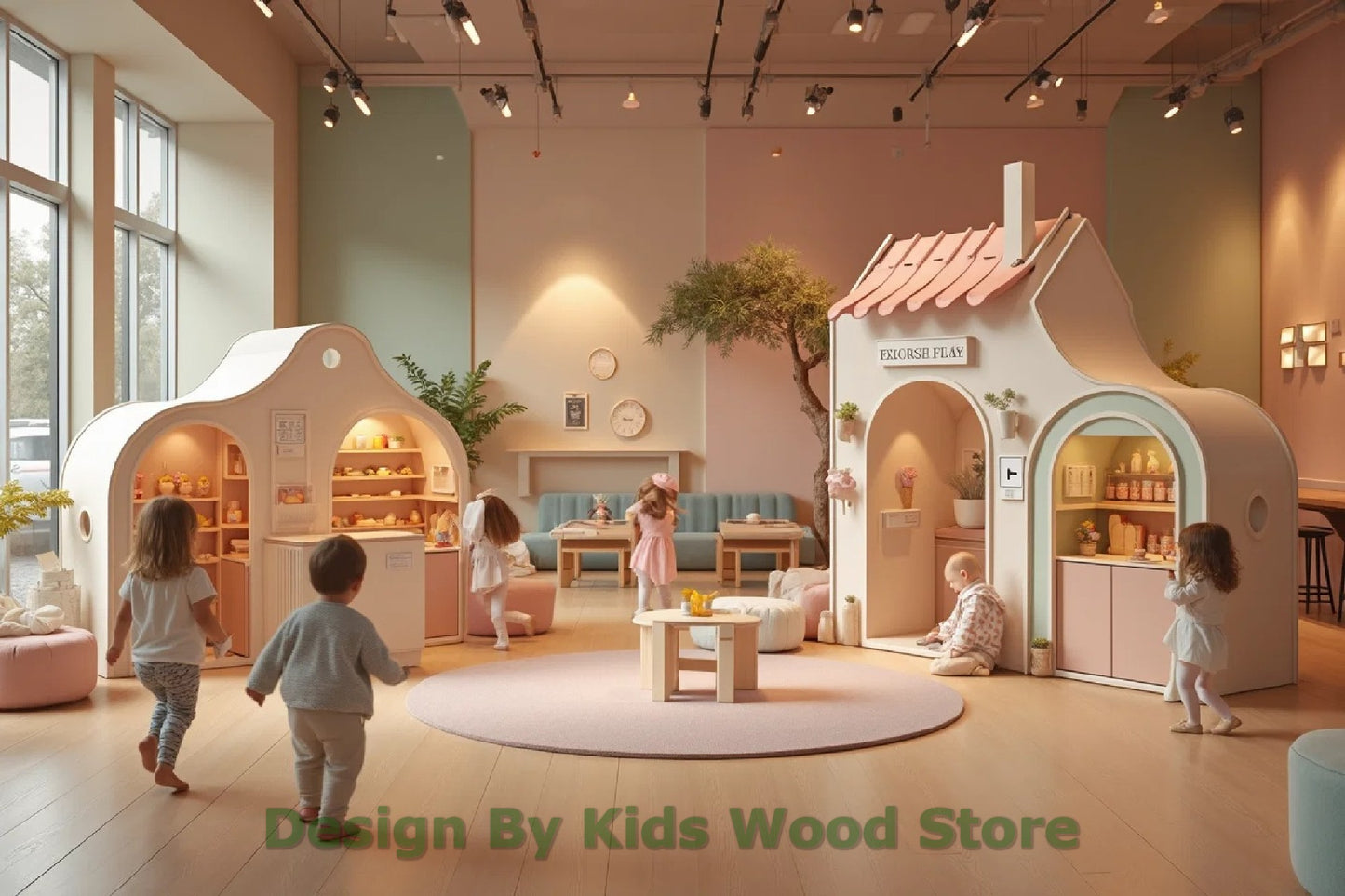 Customizable Educational Indoor and Outdoor Wooden Play Towns for Kids – Imagination-Boosting Designs for Daycares, Play Cafes and Playhouses