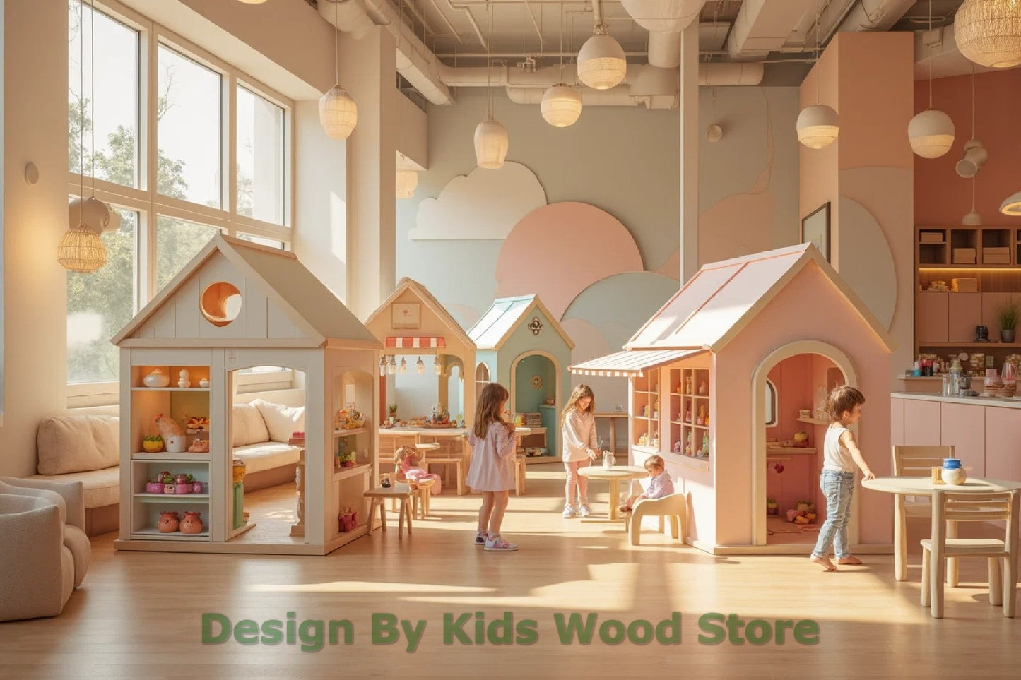 Customizable Educational Indoor and Outdoor Wooden Play Towns for Kids – Imagination-Boosting Designs for Daycares, Play Cafes and Playhouses