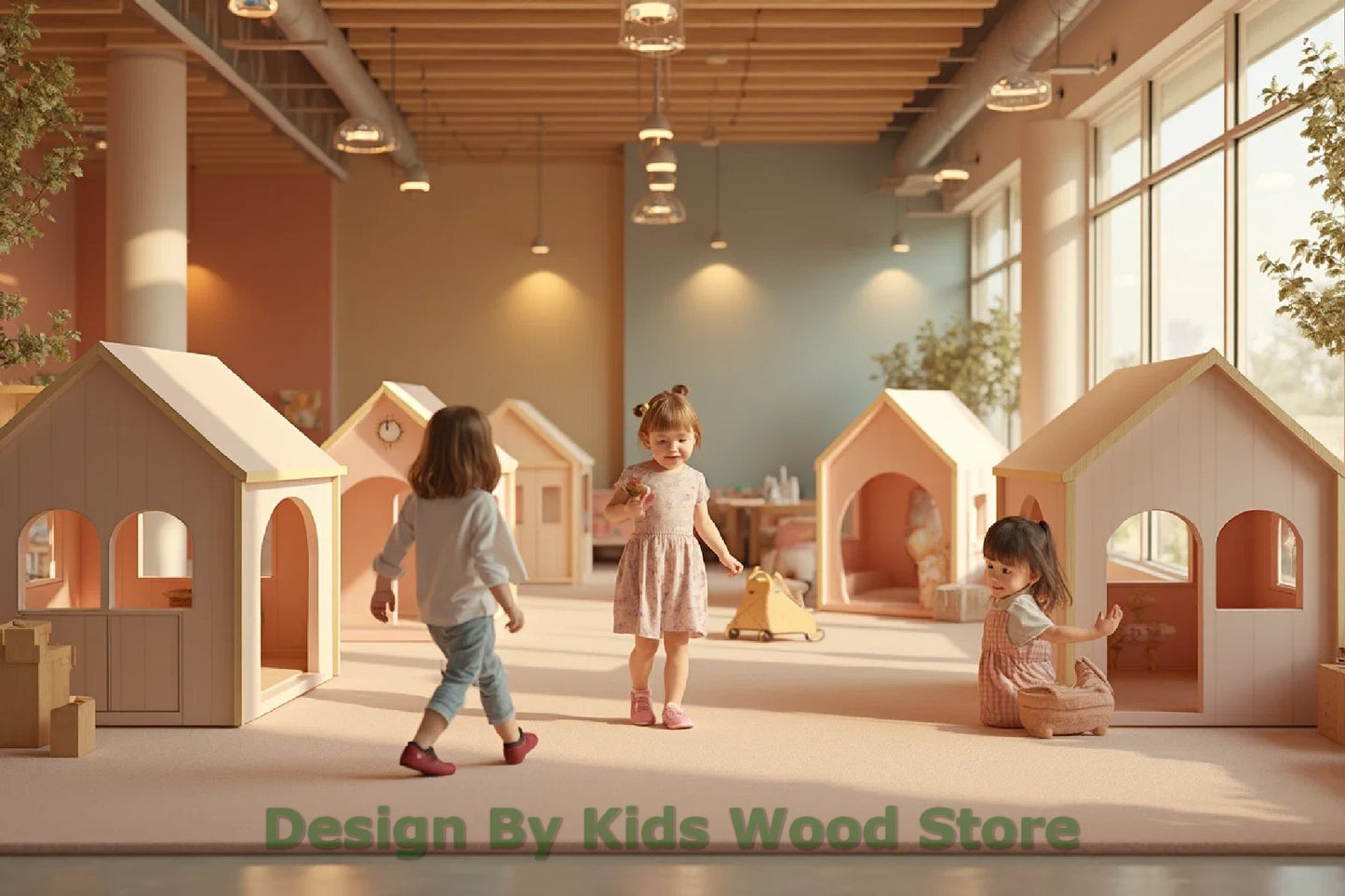 Customizable Educational Indoor and Outdoor Wooden Play Towns for Kids – Imagination-Boosting Designs for Daycares, Play Cafes and Playhouses