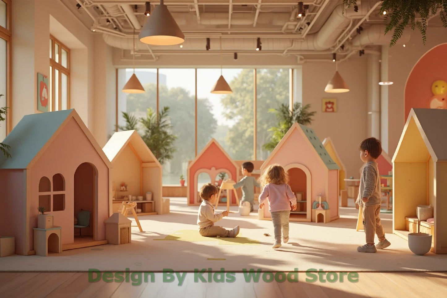 Customizable Educational Indoor and Outdoor Wooden Play Towns for Kids – Imagination-Boosting Designs for Daycares, Play Cafes and Playhouses