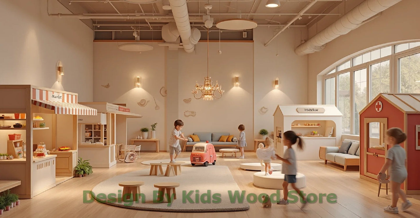 Customizable Educational Indoor Wooden Play Towns for Kids – Imagination-Boosting Designs for Daycares, Play Cafes and Playhouses