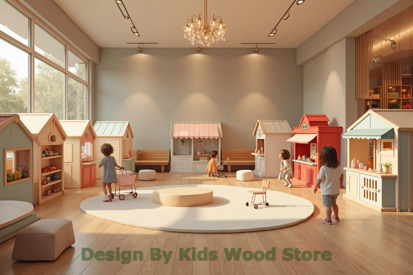 Customizable Educational Indoor Wooden Play Towns for Kids – Imagination-Boosting Designs for Daycares, Play Cafes and Playhouses