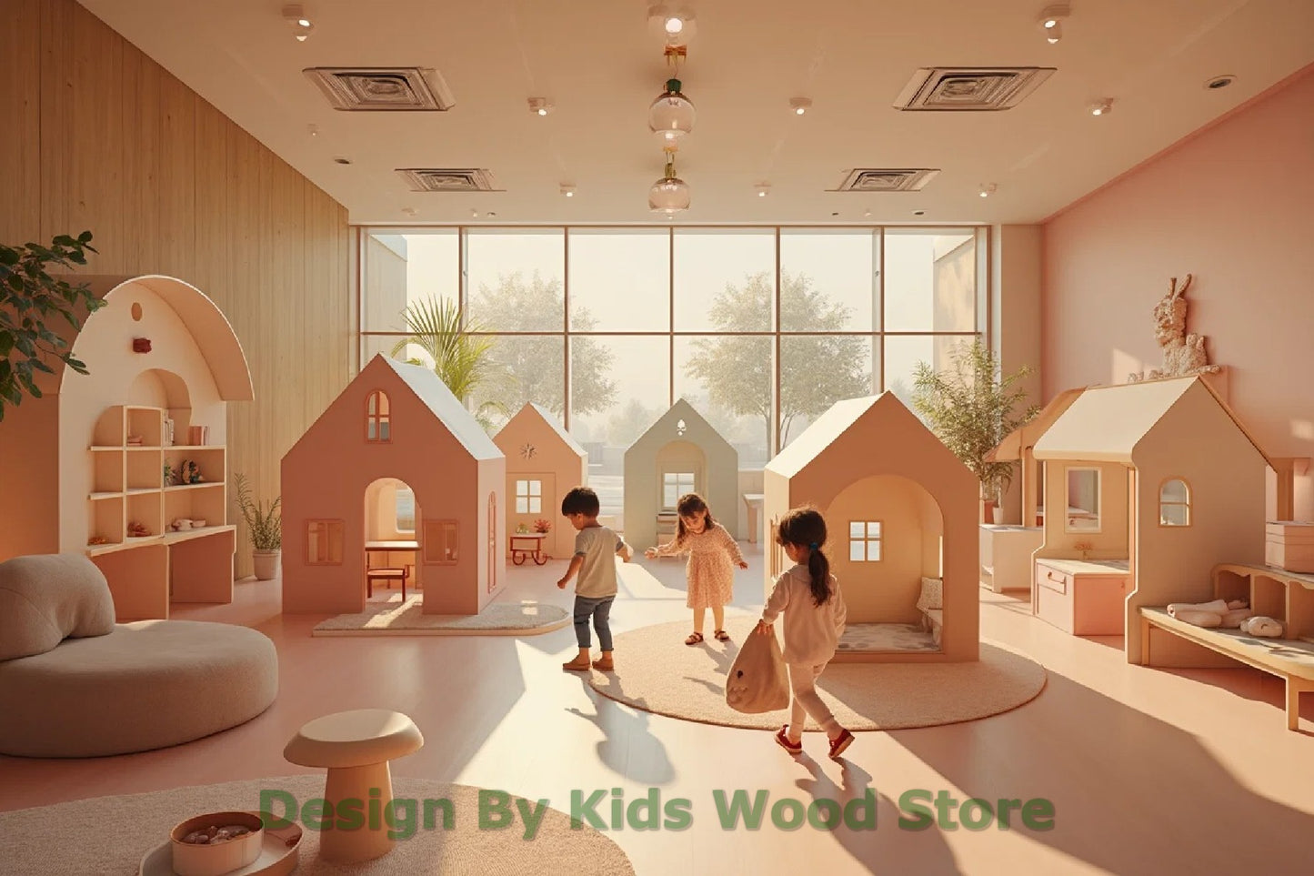 Customizable Educational Indoor Wooden Play Towns for Kids – Imagination-Boosting Designs for Daycares, Play Cafes and Playhouses