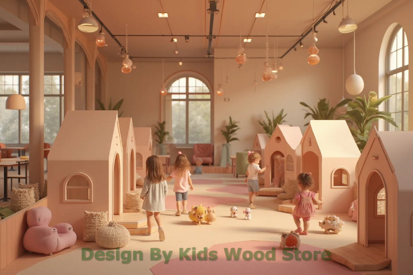 Customizable Educational Indoor Wooden Play Towns for Kids – Imagination-Boosting Designs for Daycares, Play Cafes and Playhouses