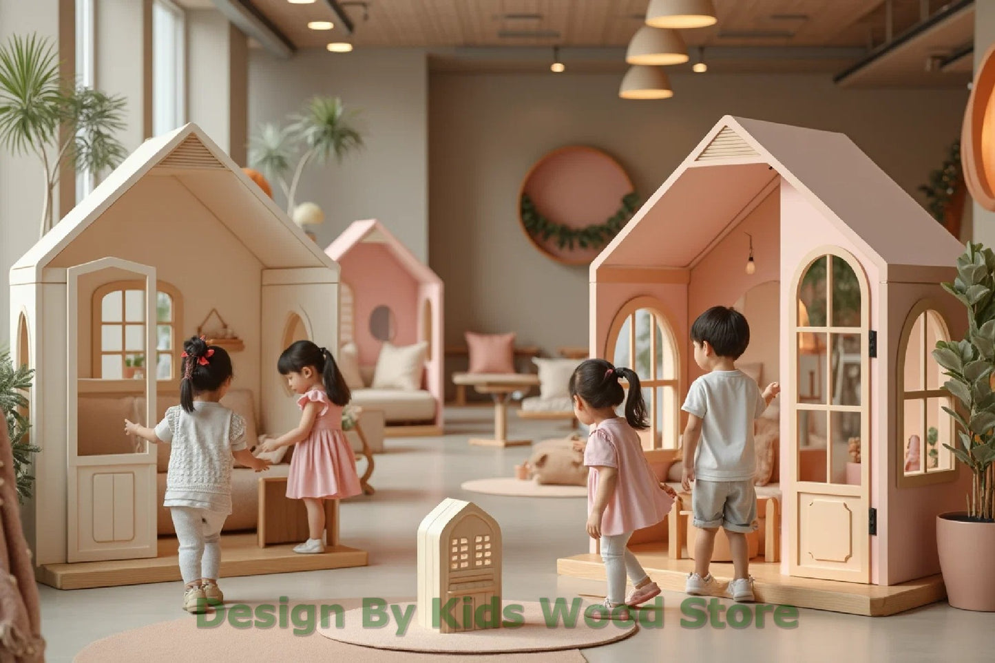 Customizable Educational Indoor and Outdoor Wooden Play Towns for Kids – Imagination-Boosting Designs for Daycares, Play Cafes and Playhouses