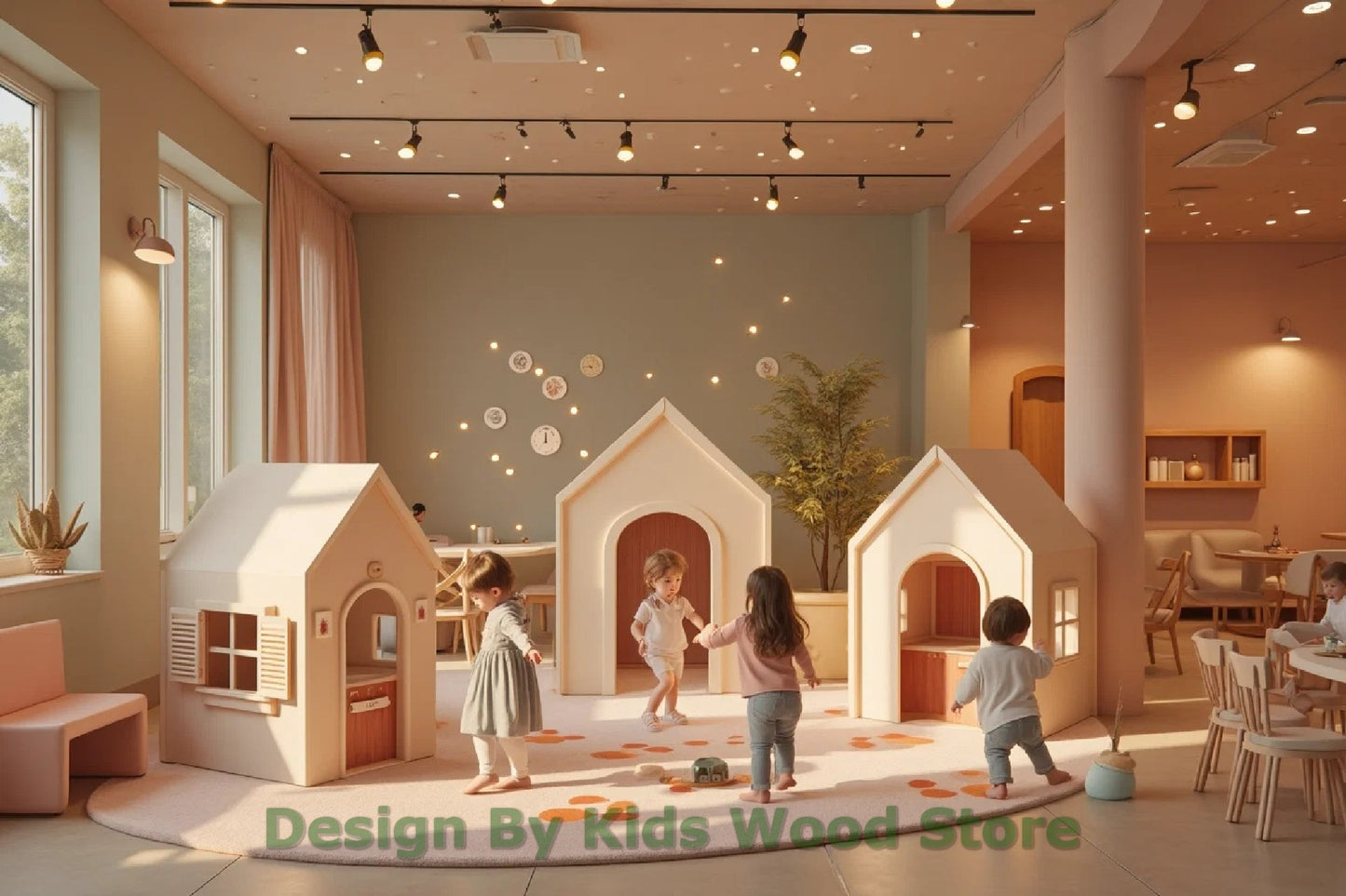 Customizable Educational Indoor and Outdoor Wooden Play Towns for Kids – Imagination-Boosting Designs for Daycares, Play Cafes and Playhouses