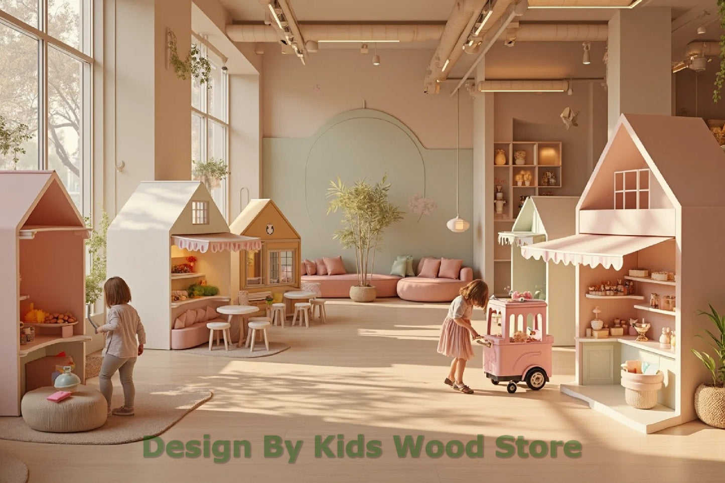 Customizable Educational Indoor and Outdoor Wooden Play Towns for Kids – Imagination-Boosting Designs for Daycares, Play Cafes and Playhouses