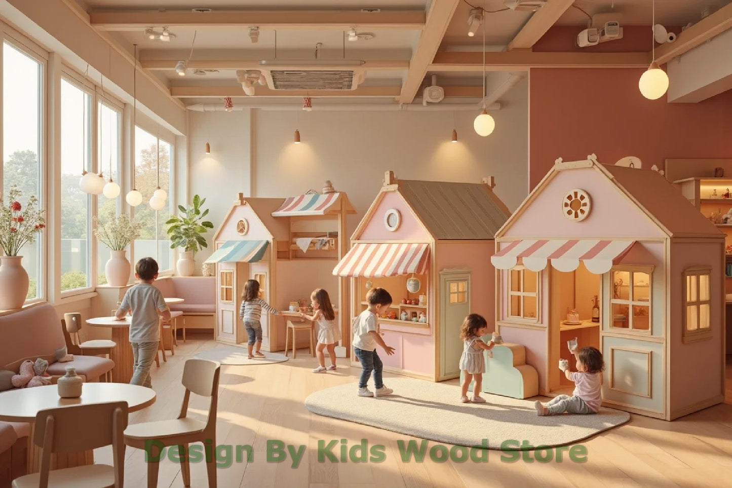 Customizable Educational Indoor and Outdoor Wooden Play Towns for Kids – Imagination-Boosting Designs for Daycares, Play Cafes and Playhouses