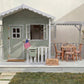 Luxury Outdoor Wooden Playhouse with Front Porch & Side Veranda