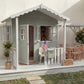 Luxury Outdoor Wooden Playhouse with Front Porch & Side Veranda