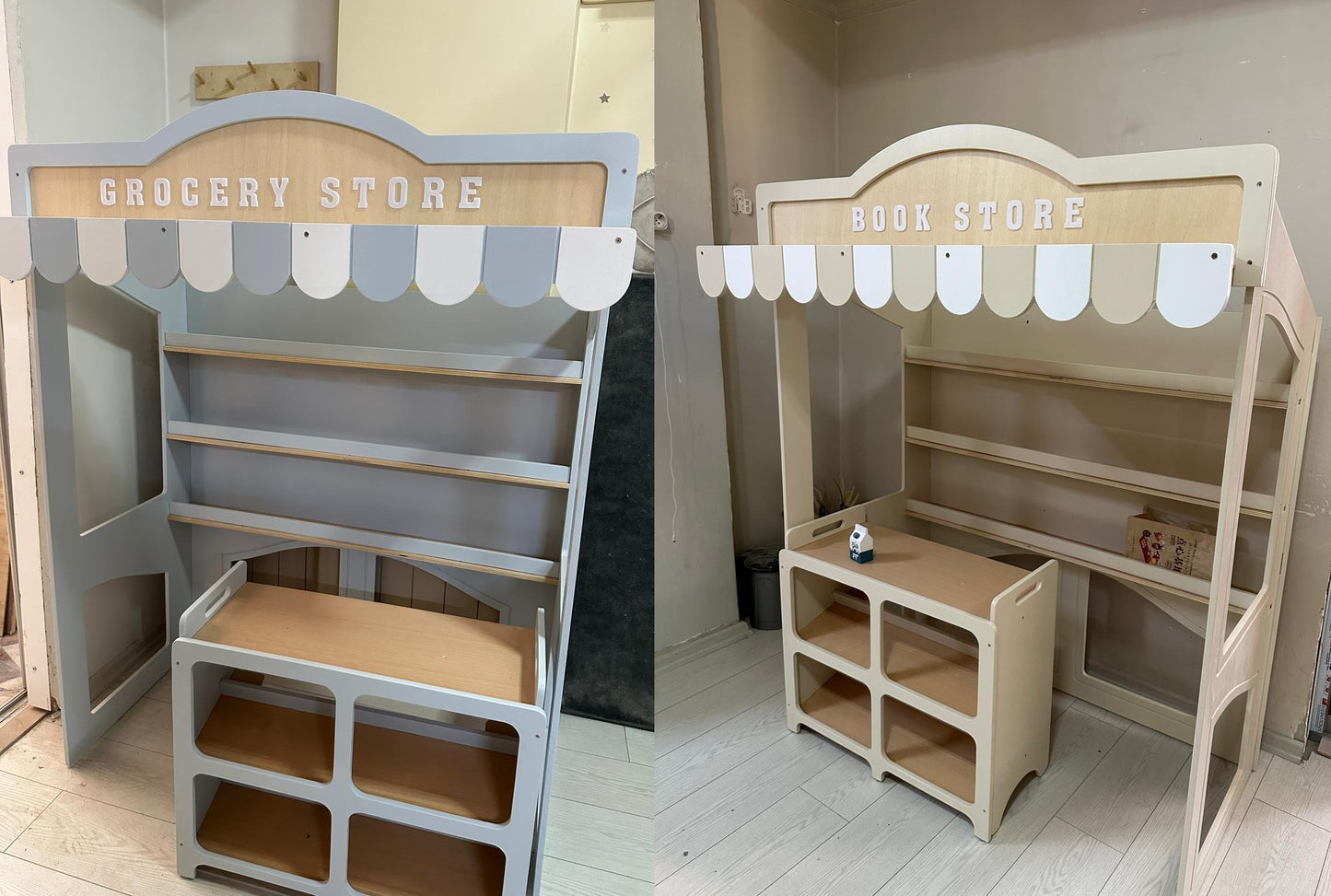 6-Piece Wooden Playhouse Village — SOLD! CAN BE REQUESTED AGAIN !  The product shown in the video is completely finished.  For special designs, please write to us.