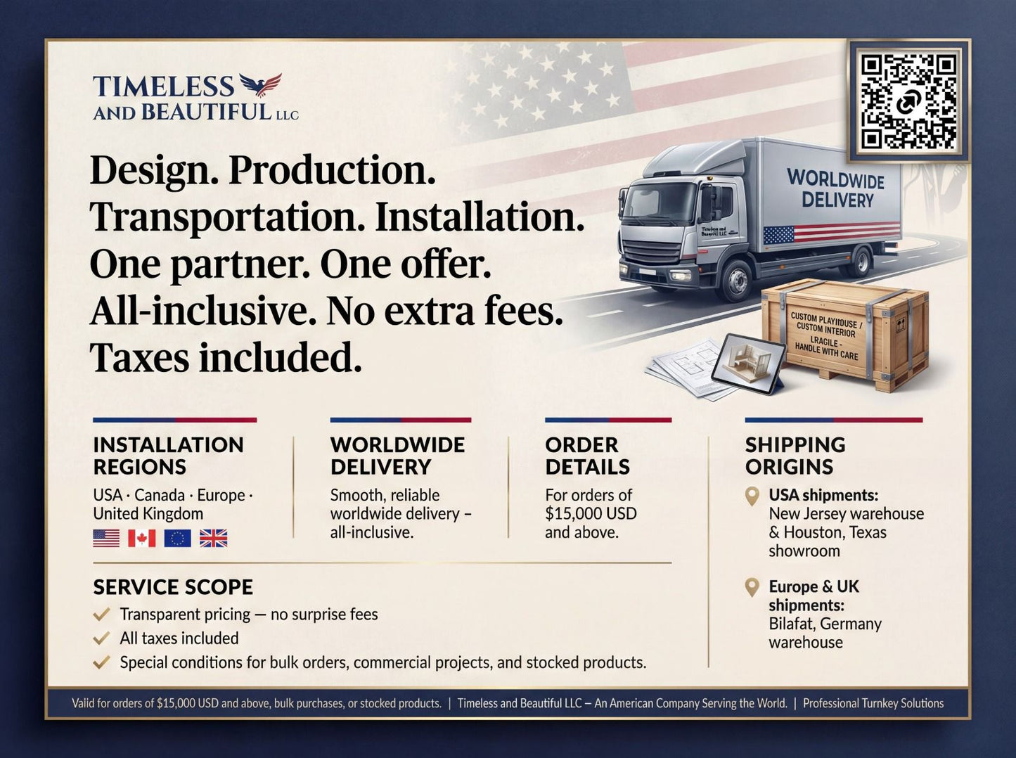 Luxury Outdoor Wooden Playhouse with Front Porch & Side Veranda