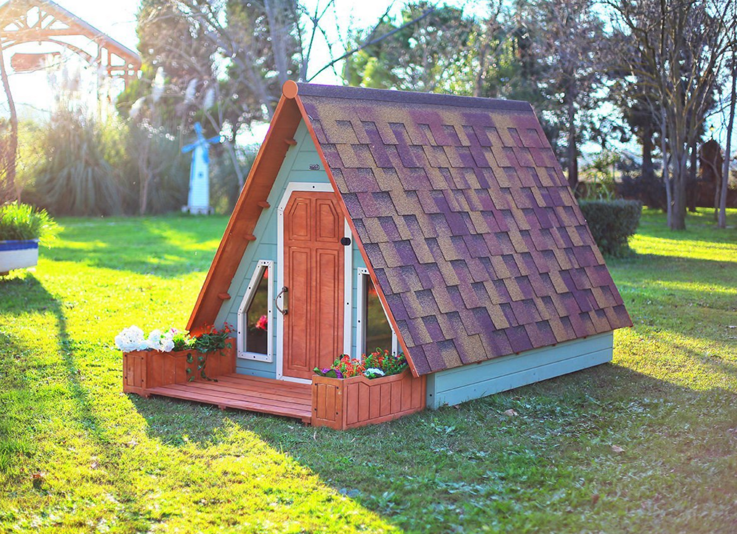 Wooden A-Frame Playhouse – Modern Triangle Cabin for Kids | Budget Friendly