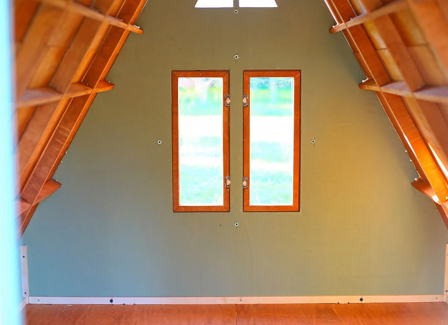 Wooden A-Frame Playhouse – Modern Triangle Cabin for Kids | Budget Friendly