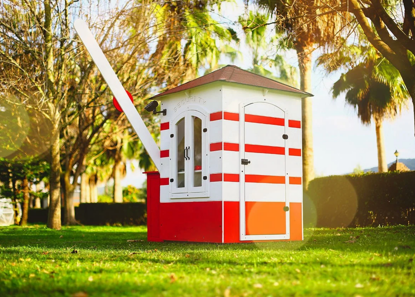 Wooden Security Playhouse with Barrier – Guard House for Kids | Budget Friendly