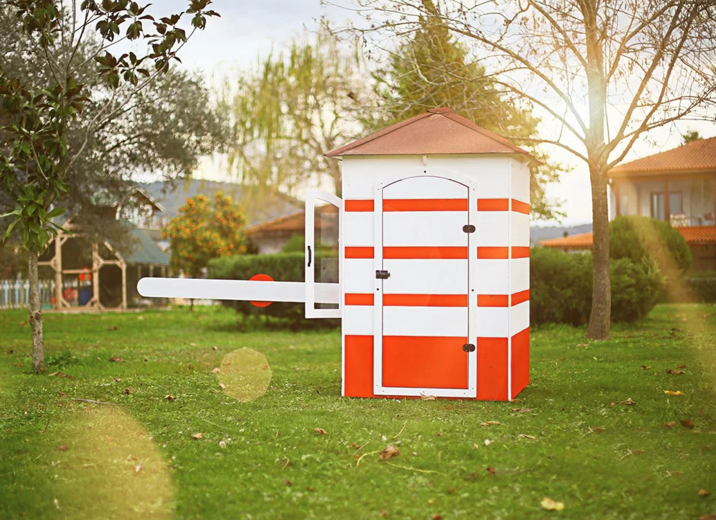 Wooden Security Playhouse with Barrier – Guard House for Kids | Budget Friendly