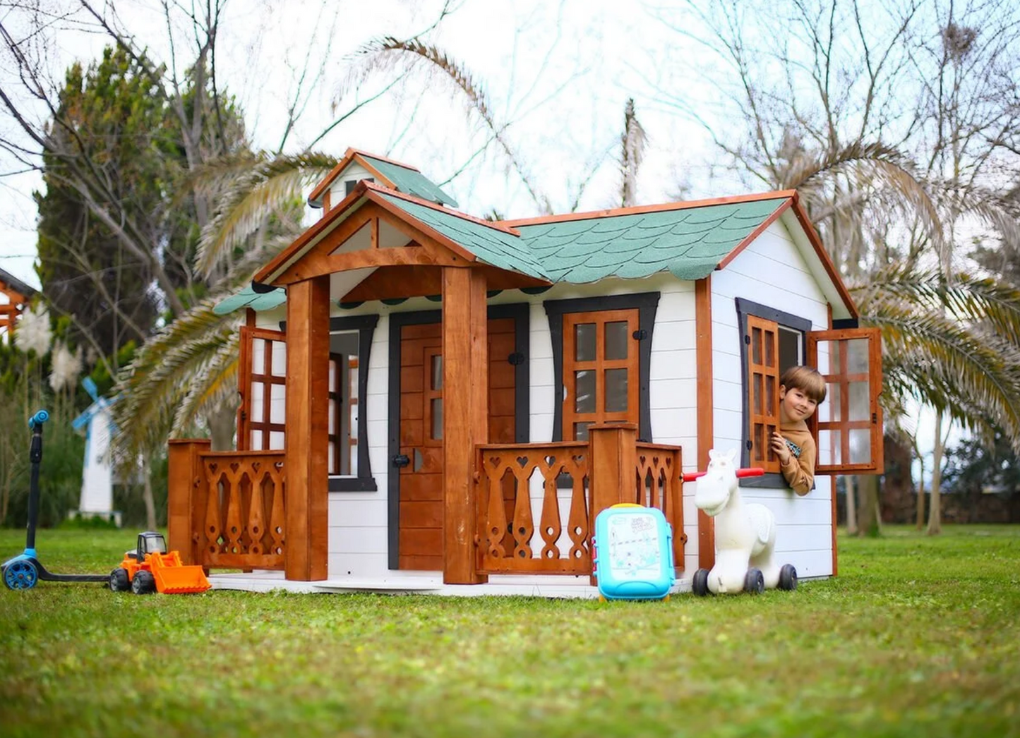 Wooden Playhouse – Beylerbeyi Model | Budget Friendly