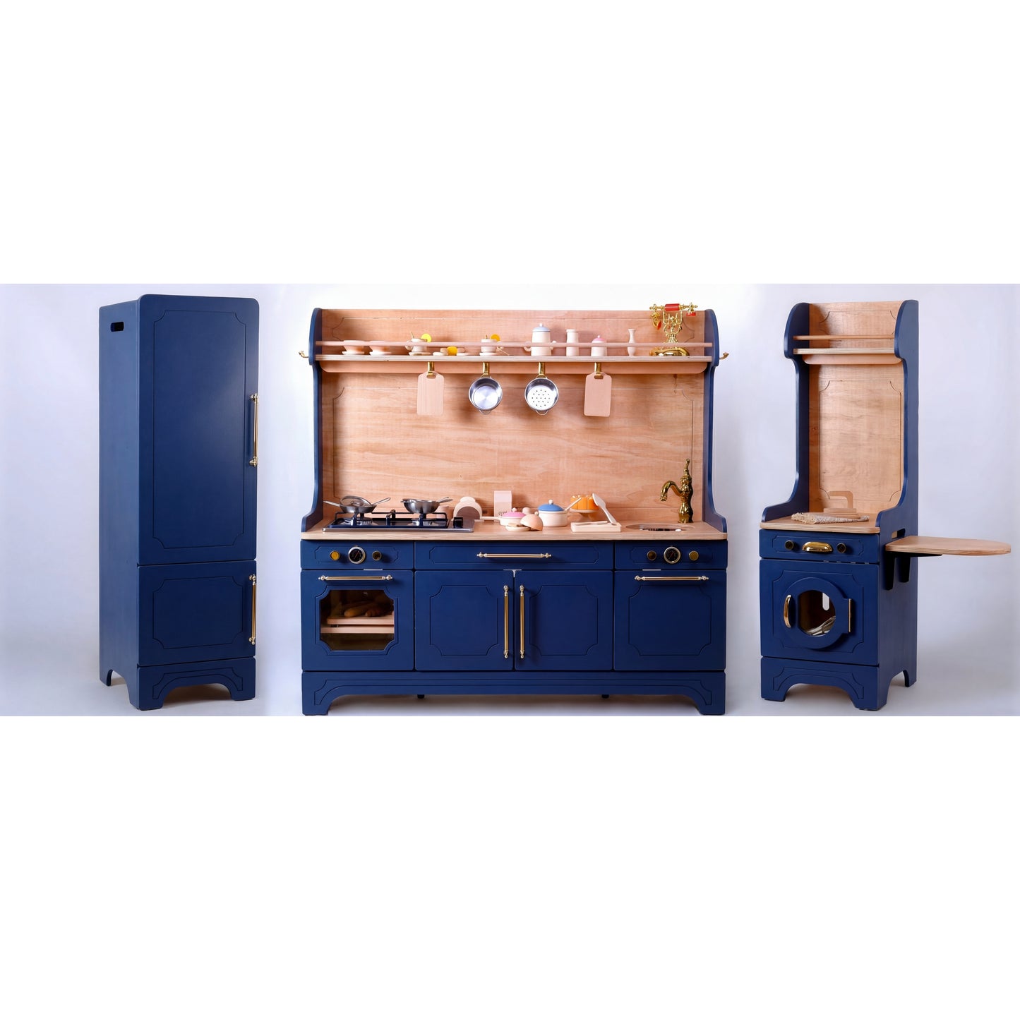 Pinnacle of Quality : Custom-Designed Wooden Play Kitchens Blue