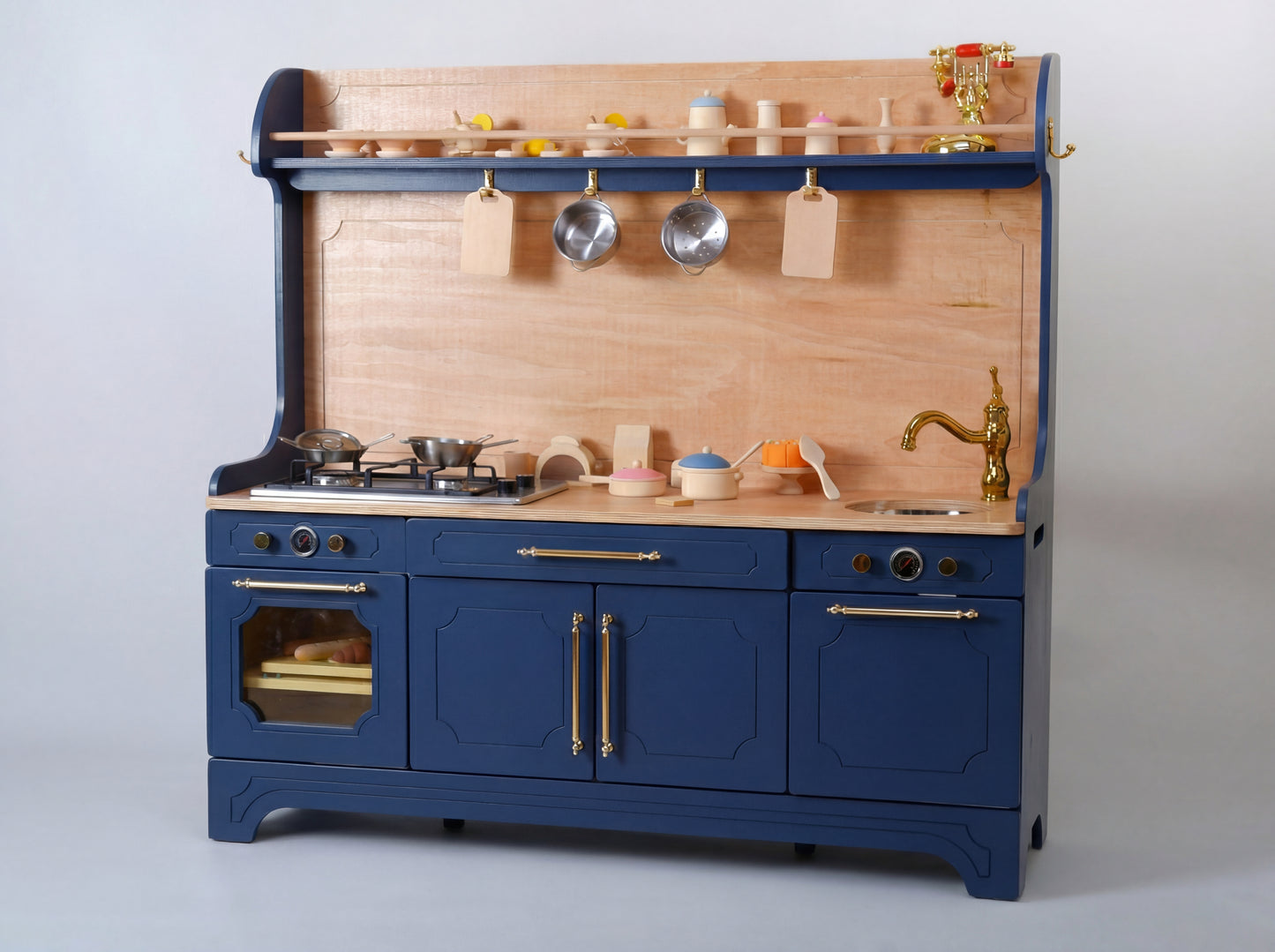Pinnacle of Quality : Custom-Designed Wooden Play Kitchens Blue