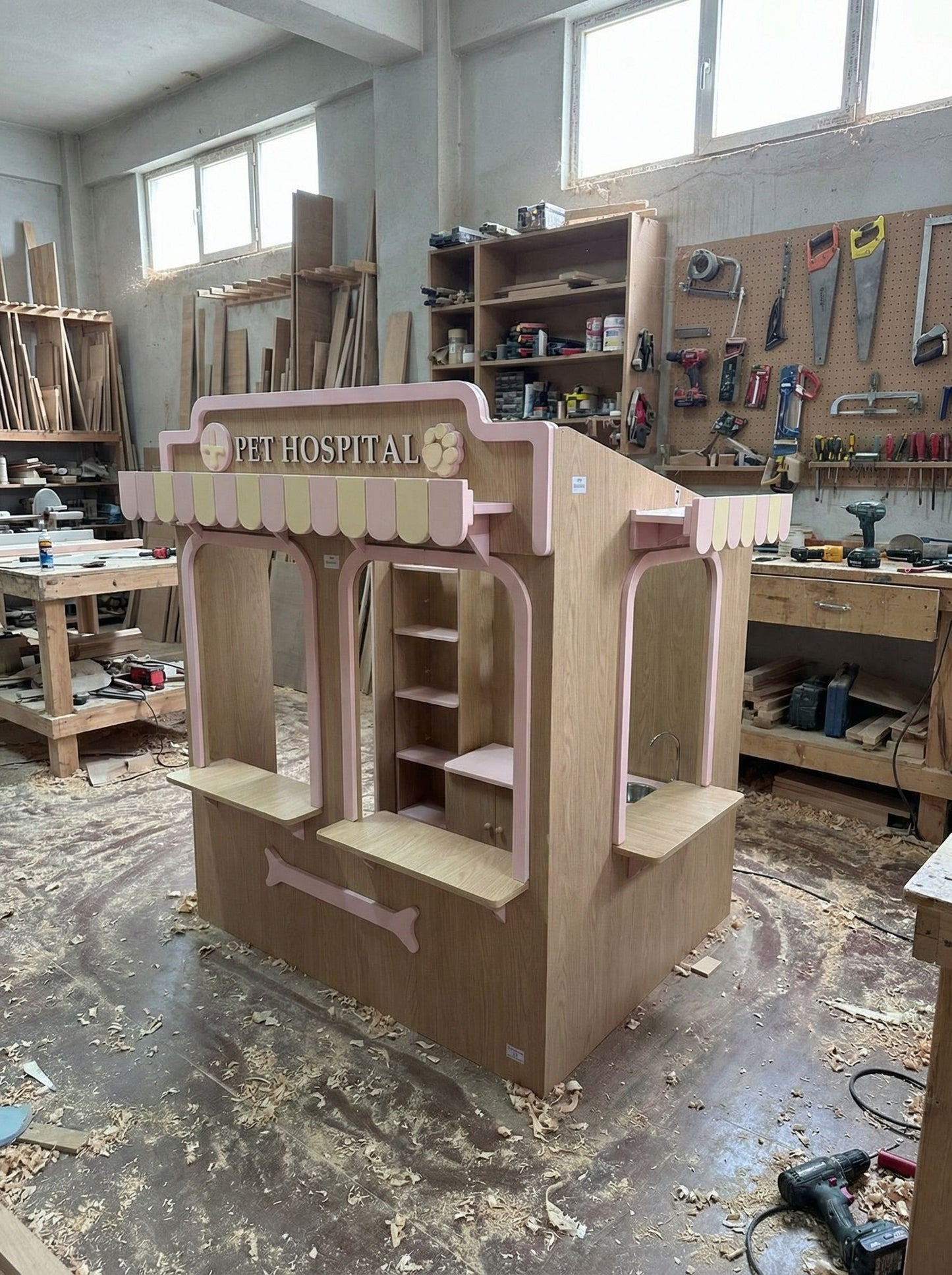 Kids Play Village 6-in-1 | Ice Cream, Pet Hospital , School, , Bakery ,Café & Market