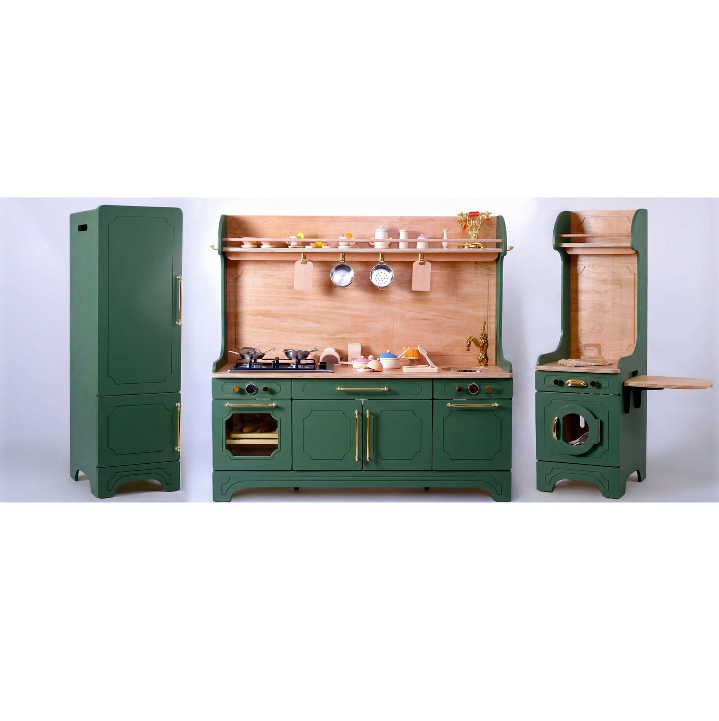 Pinnacle of Quality : Custom-Designed Wooden Play Kitchens Green