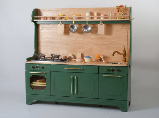 Pinnacle of Quality : Custom-Designed Wooden Play Kitchens Green