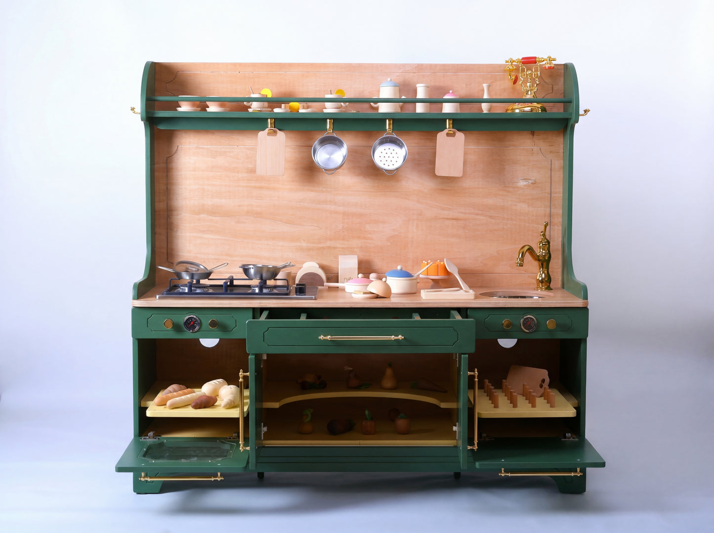 Pinnacle of Quality : Custom-Designed Wooden Play Kitchens Green