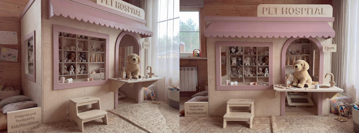 Kids Play Village 5-in-1 | Ice Cream, Fire Station, Doctor, Café & Pet Hospital