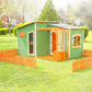 Modern Wooden Playhouse with Garden Fence  | Budget Friendly