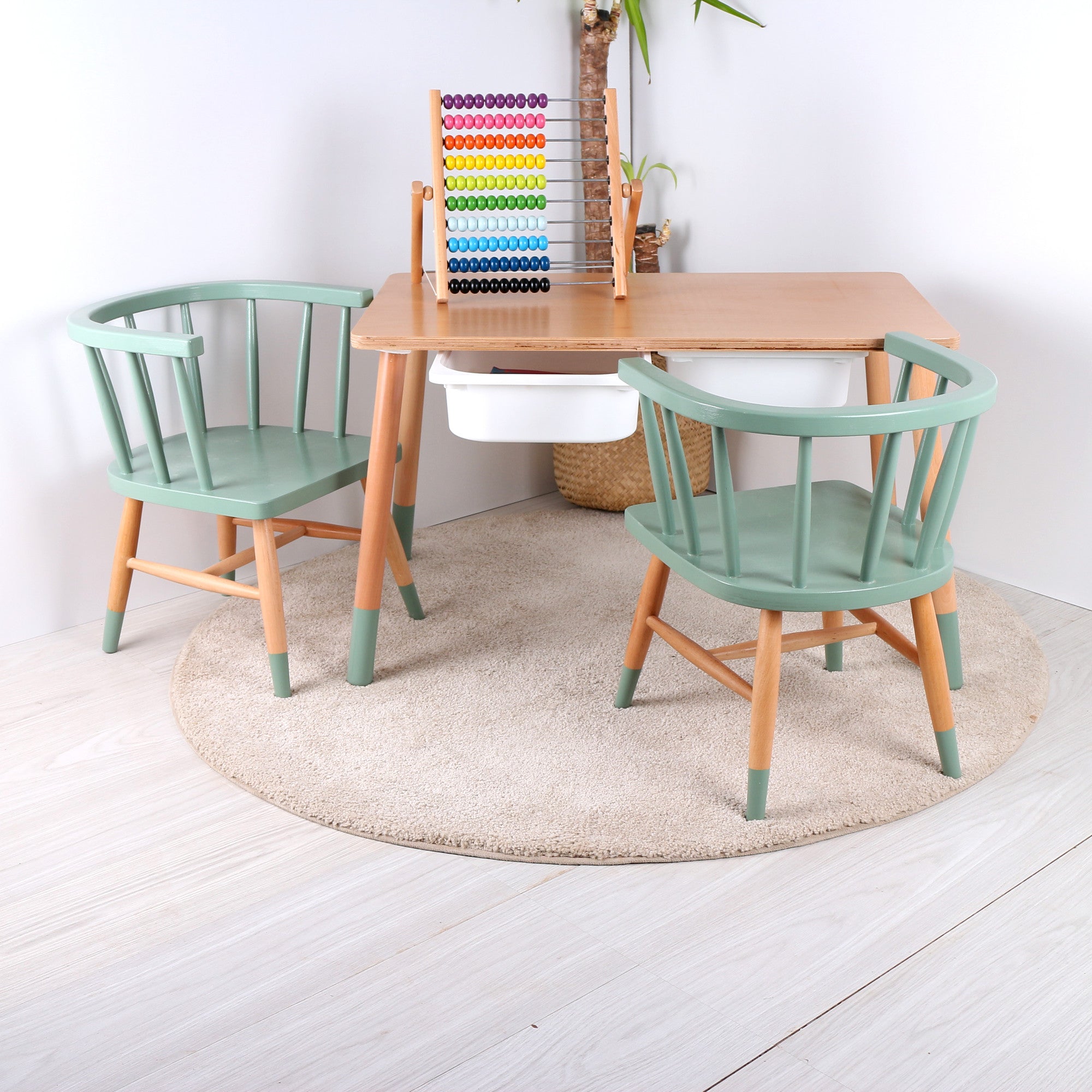 Wooden Kids Table Kids Windsor Chair and Kids Windsor Bench Set