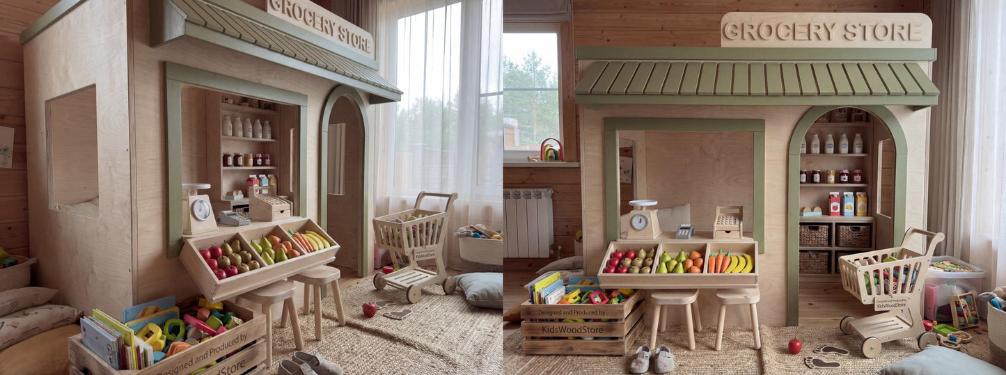 Kids Play Village 5-in-1 | Workshop, School, Police, Grocery & Bakery