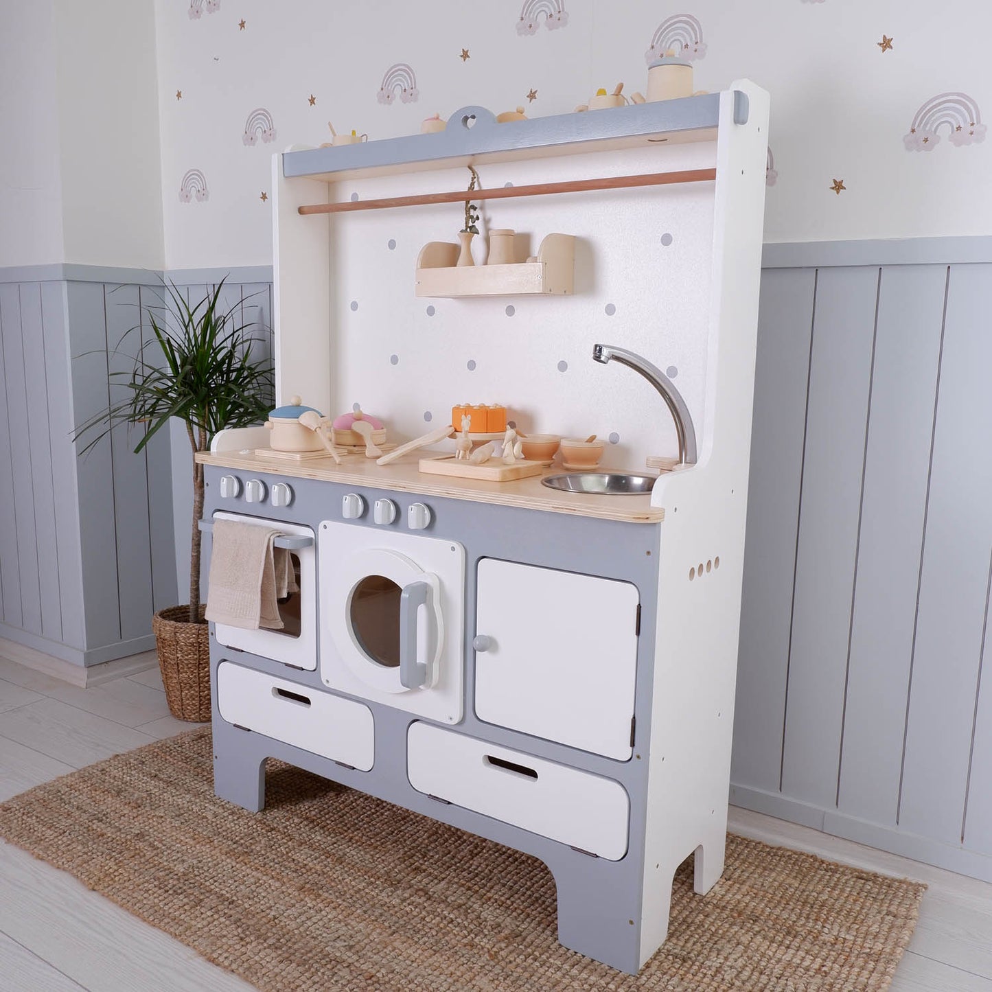 For 10 Years Biggest Wooden Play Kitchen | Customizable Designs. Pretend Play