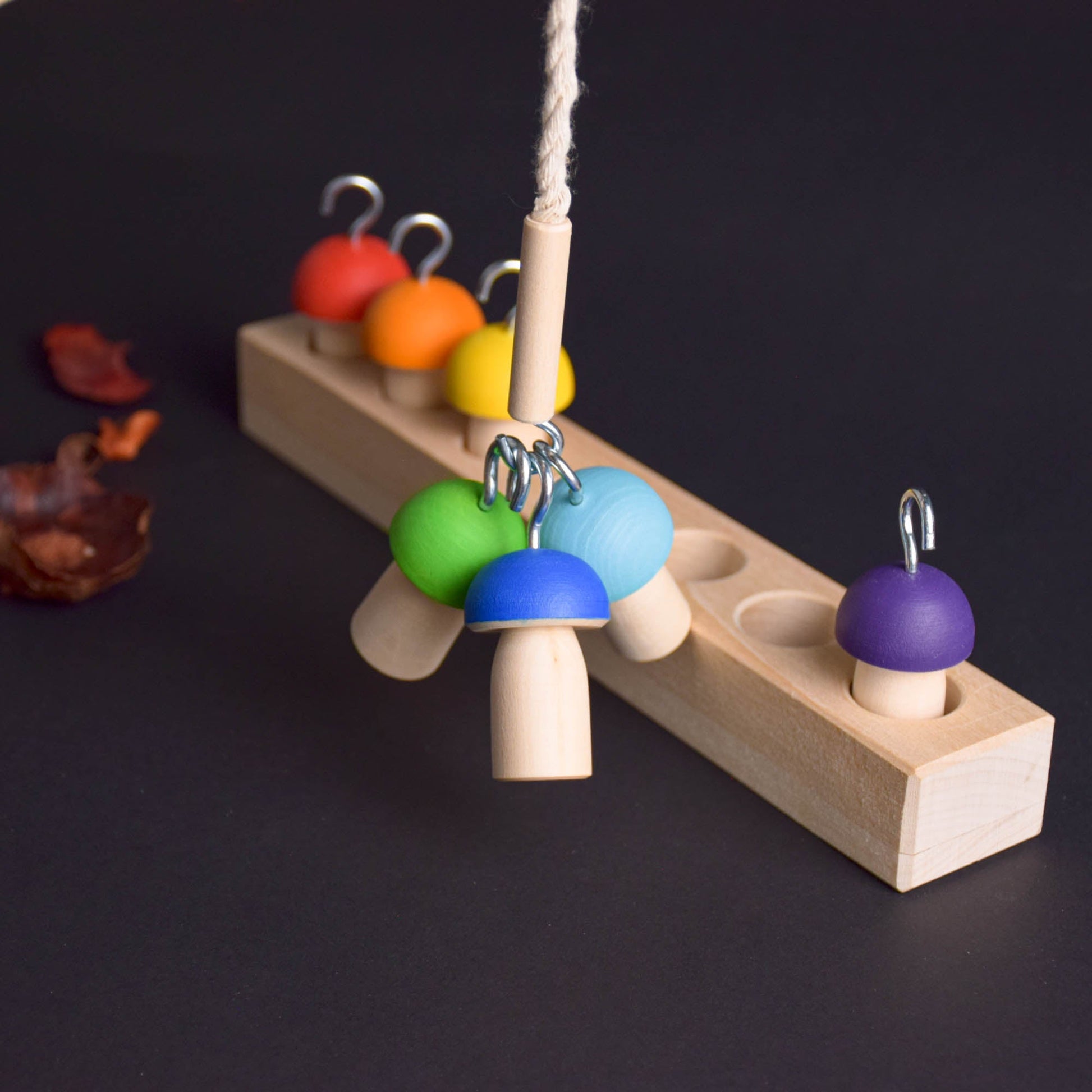 Wooden Rainbow Toy “Mushrooms On A Fishing Rod”, 59% OFF