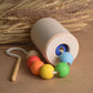 Farbsortierung Hölzerne Regenbogen-Spielzeugkugeln und Zylinder, Regenbogen-Montessori-Spielzeug, Lernspielzeug, Montessori-Babyspielzeug, Waldorfspielzeug für Kleinkinder