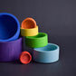 Color Sorting Wooden Nesting Bowls Set Rainbow