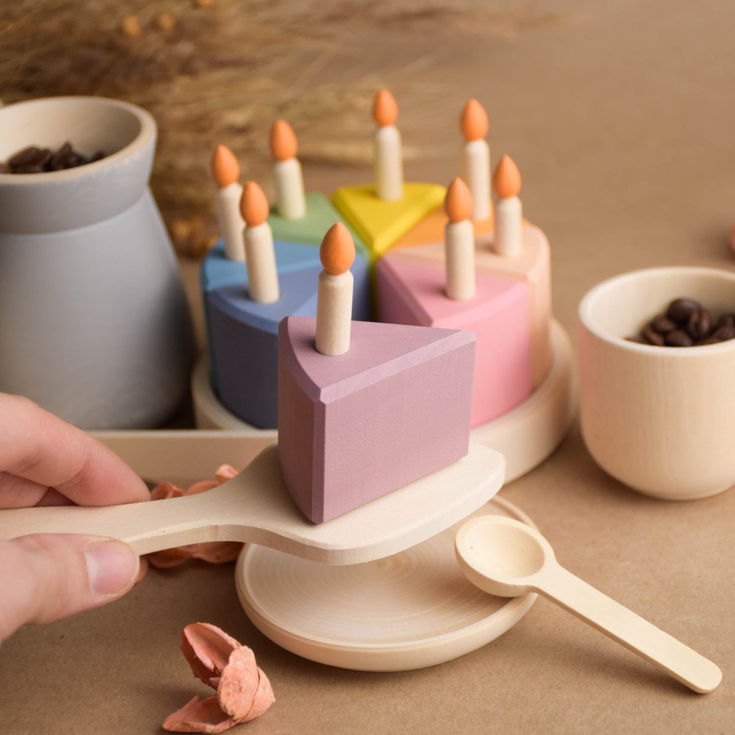 Birthday Cake with Candles For Wooden Play Kitchen