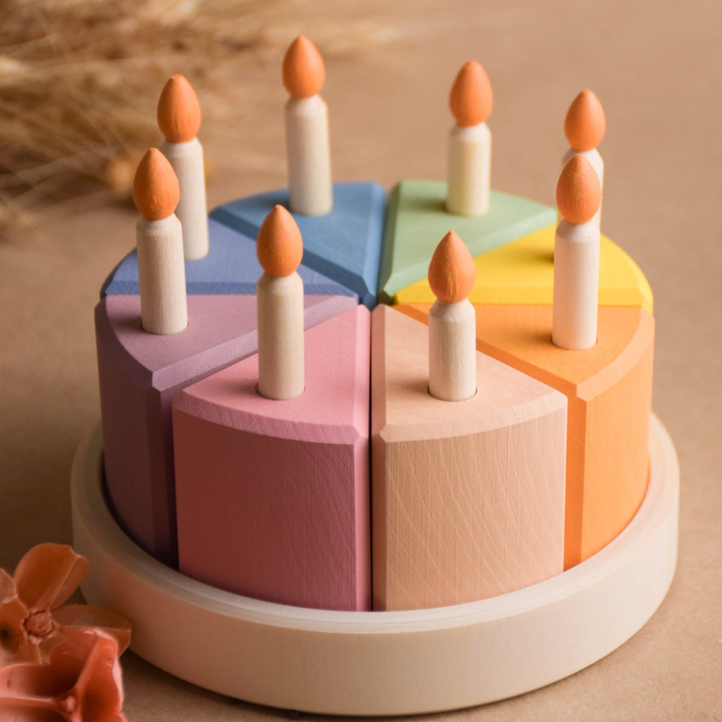 Birthday Cake with Candles For Wooden Play Kitchen