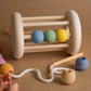Bağlama Oyuncak Gökkuşağı Topları ile Montessori Klasik Yuvarlanan Top Silindir Oyuncak