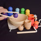 Küçük Çocuklar için Renk Ayırma Etkinlikleri Montessori Gökkuşağı Oyuncak Bardaklar ve Toplar