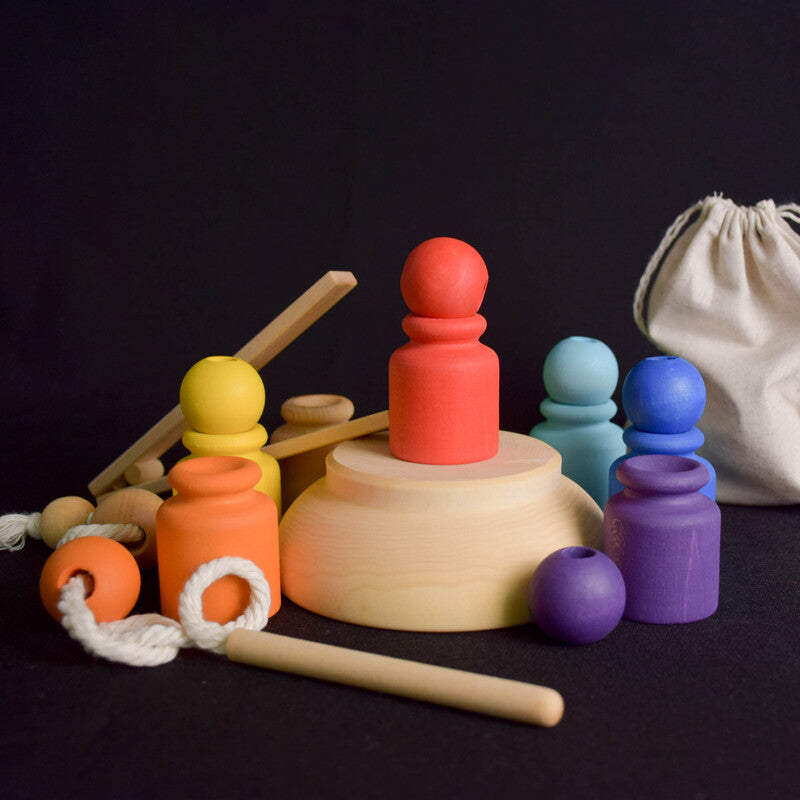 Farbsortieraktivitäten für Kleinkinder Montessori Rainbow Toy Cups und Bälle