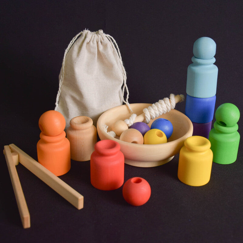 Colour Sorting Activities for Toddlers Montessori Rainbow Toy Cups and Balls