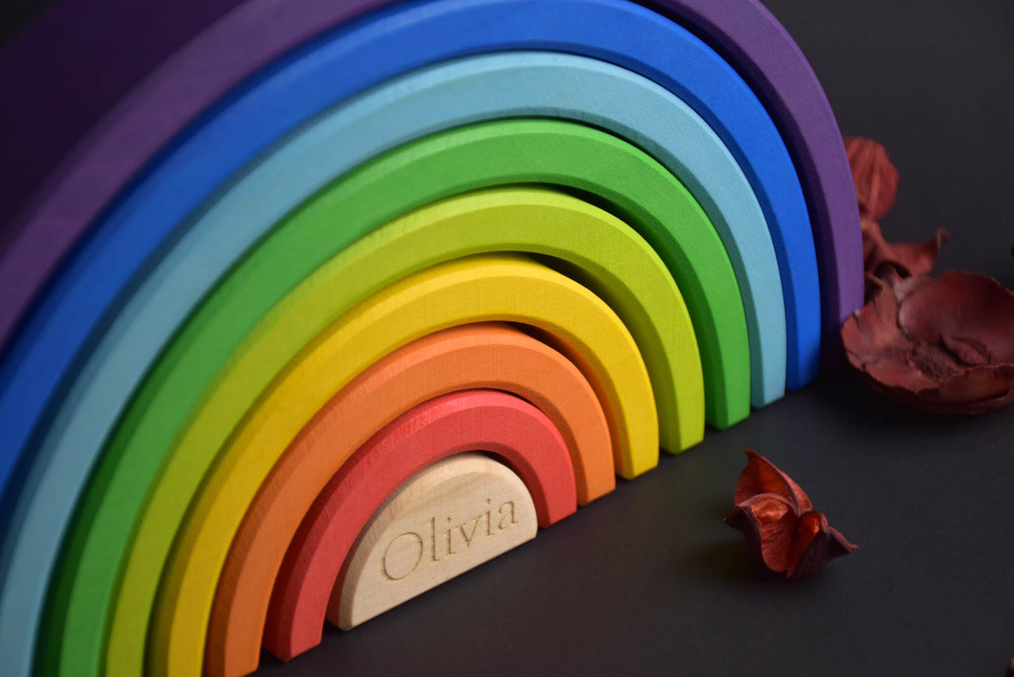 Baby Geschenk Stapelspielzeug Regenbogen groß 9-tlg.