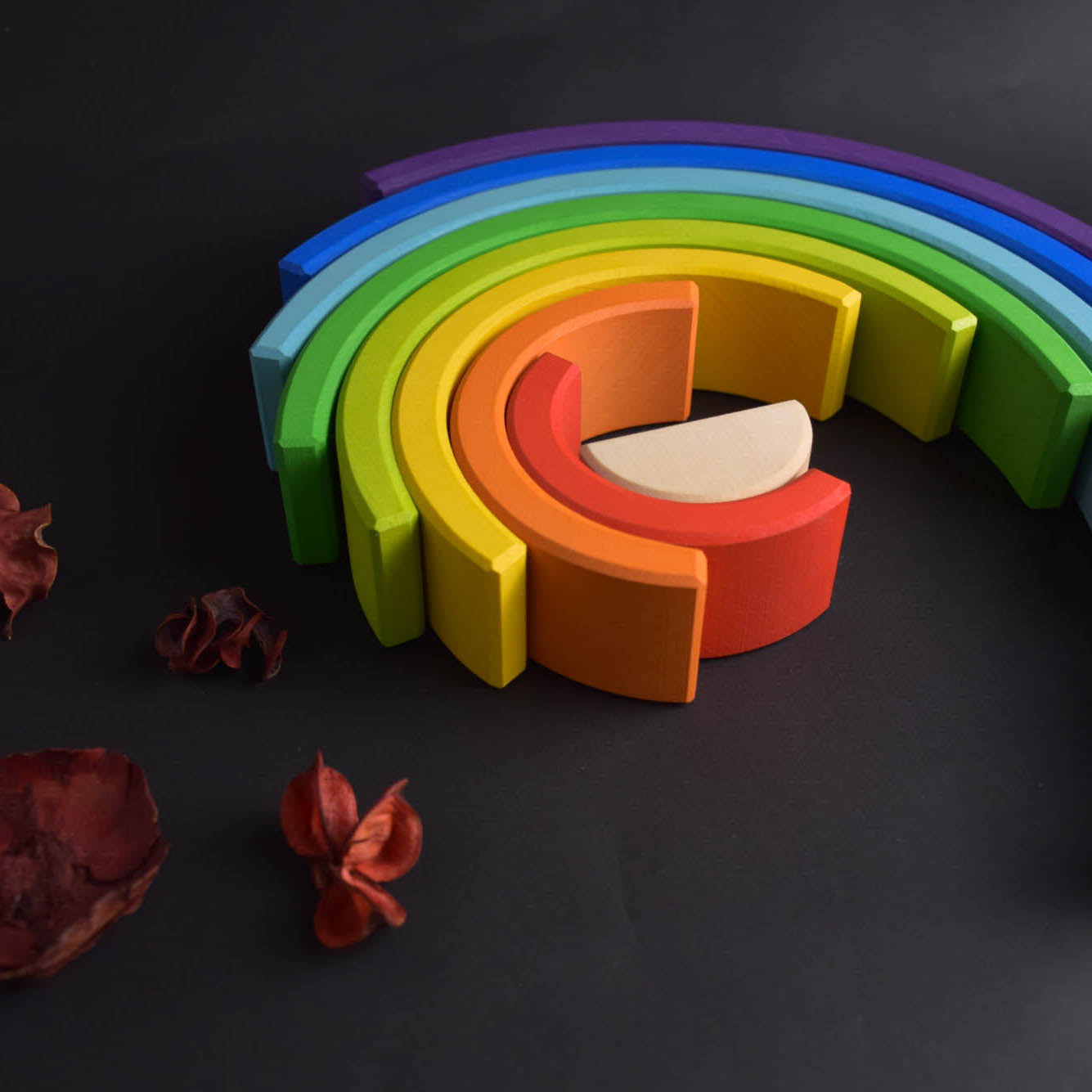 Baby Gift Wooden Rainbow Stacking Toy Large 9 pc.
