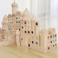 20-100PCS Große Holz Burg Bausteine ​​Spielzeug Montessori Stapeln Spielzeug für Kinder Bau Gebäude 