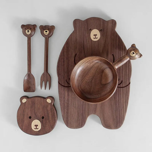 Wood Material Coffee Spoon Handmade Honey Scoops and Jam Spoon Bear Tableware Wooden Spoon Tableware Kitchen Accessories