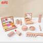 Wooden Pretend Play Toy Makeup Kit Cosmetic Bag Doctor Imitation Game Tool Set Toys for Girls and Boys Interest Development Gift