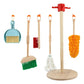 Holz-Reinigungsspielzeug-Set, 6-teilig, für Kinder, Spielen, Besen, Mopp und Reinigungsspielzeug, Kindergröße, kleine Haushaltsutensilien, so tun, als ob 