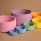 Color Sorting Rainbow Pastel Wooden Nesting Bowls Set, Rainbow Stacking Toy, Rainbow Montessori,  Matching Toys, Toddler Toys, Toddler Toys