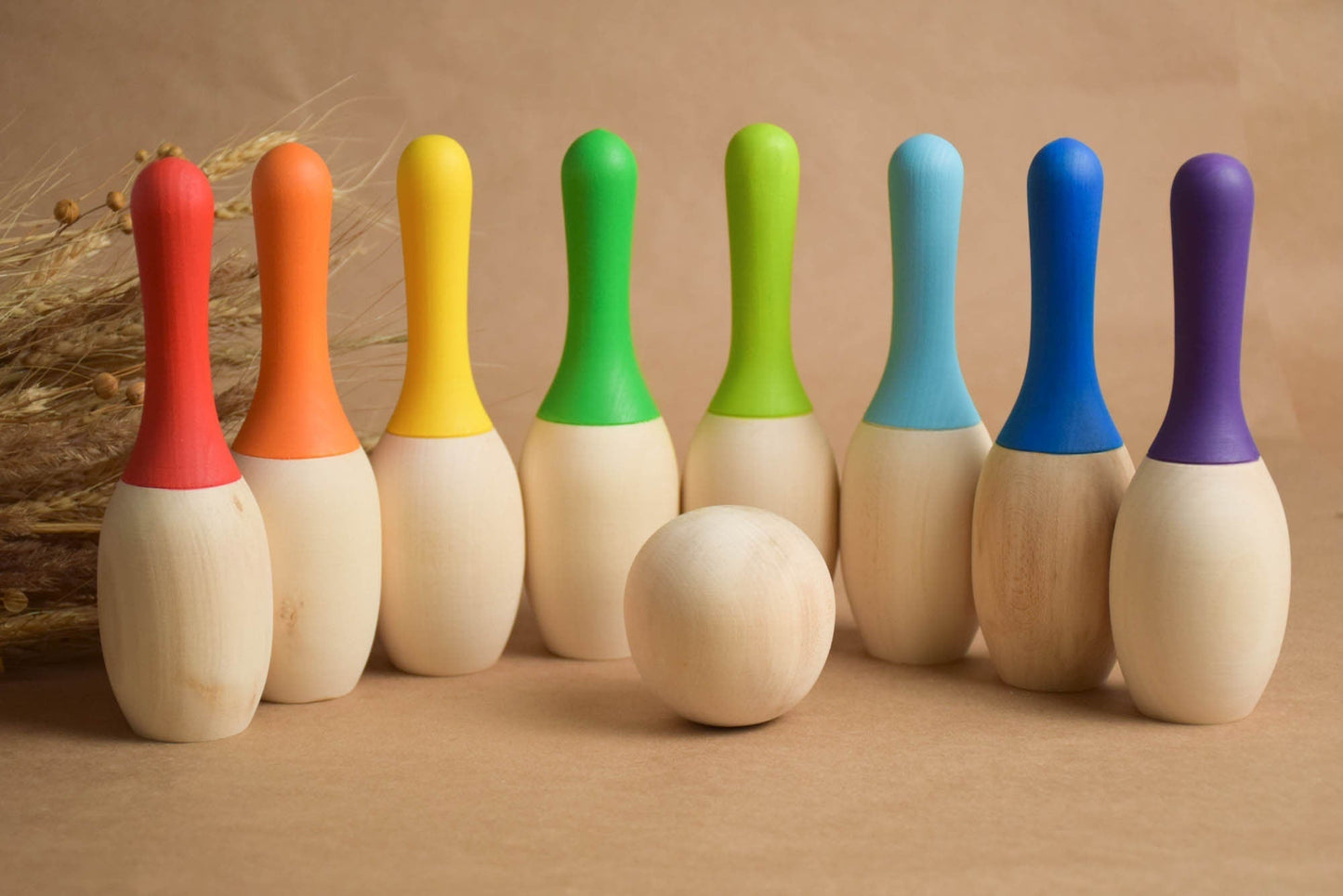 Mini-Holz-Bowlingspiel mit Pins, Bowling-Kindersets, Holzspielzeug für Kleinkinder, Lernspielzeug, Partyspiele, Babygeschenk zum ersten Geburtstag